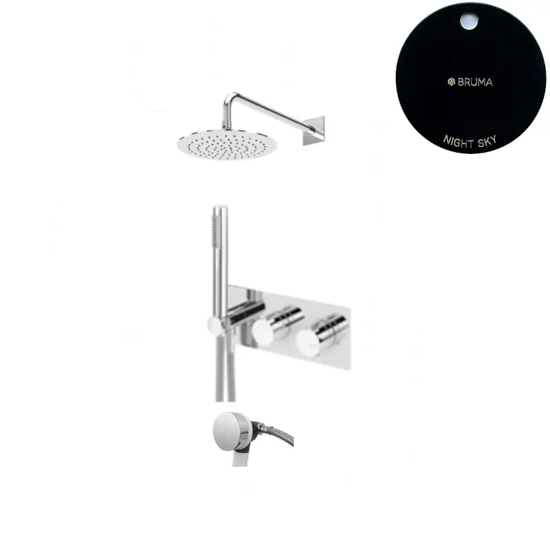 Bruma Lusa Zestaw wannowo-natryskowa podtynkowy z deszczownicą Ø 250 mm Night Sky 1874331NS