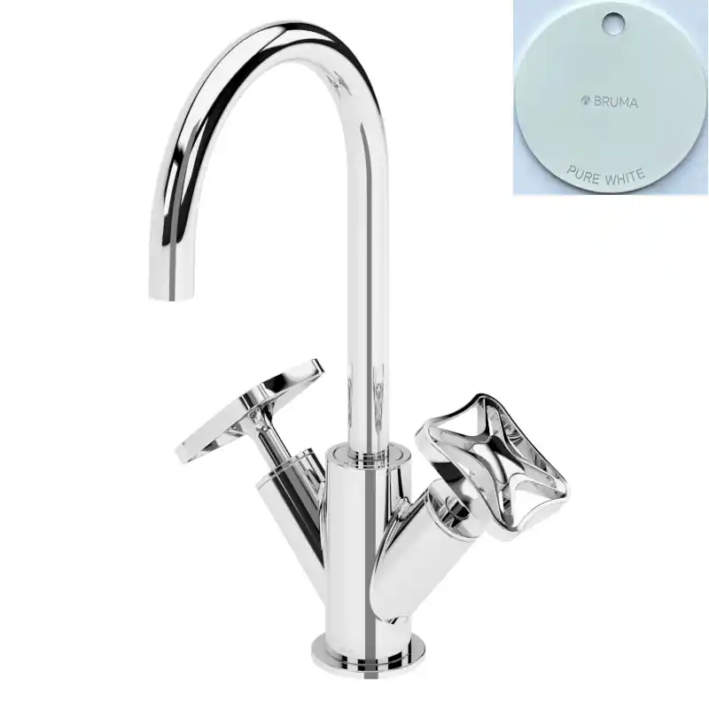 Bruma Navy Bateria umywalkowa jednootworowa z korkiem Click-Clack Pure White 1900111PW