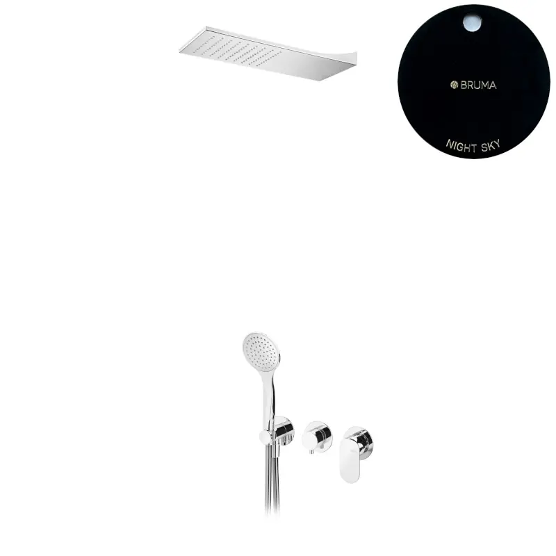 Bruma Spring Zestaw natryskowy z deszczownicą ścienną i słuchawką prysznicową Night Sky 1125741NS
