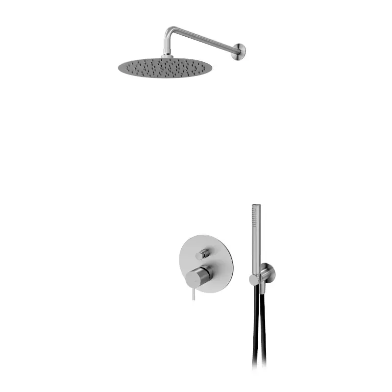 Bruma X-Alpha Zestaw natryskowy podtynkowy z deszczownicą Ø 250 mm na ramieniu ściennym Satin stainless steel 1867622IS