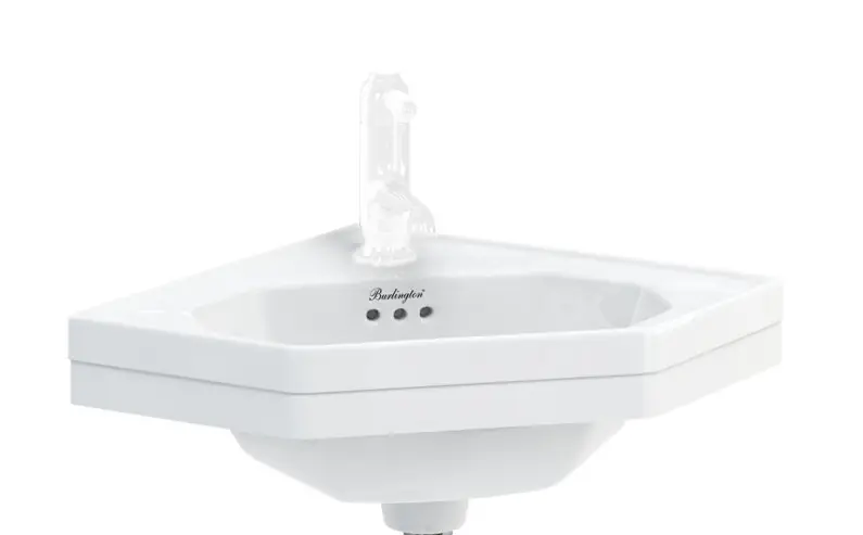 Burlington Corner Cloakroom Umywalka narożna 59,8x45 biała B10