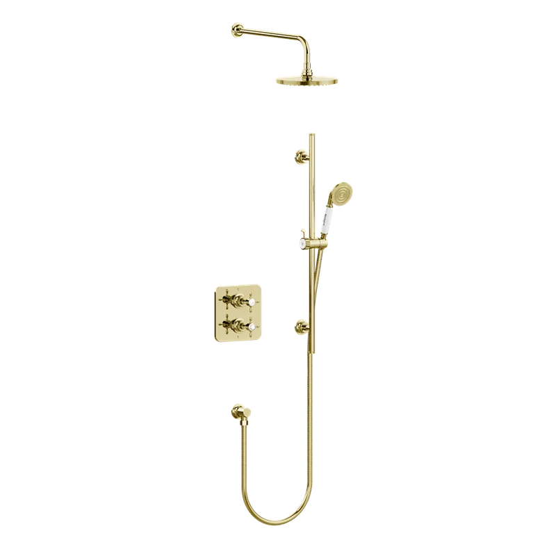Burlington Guild Zestaw prysznicowy termostatyczny gold GUSHOWERPACKSQ4G