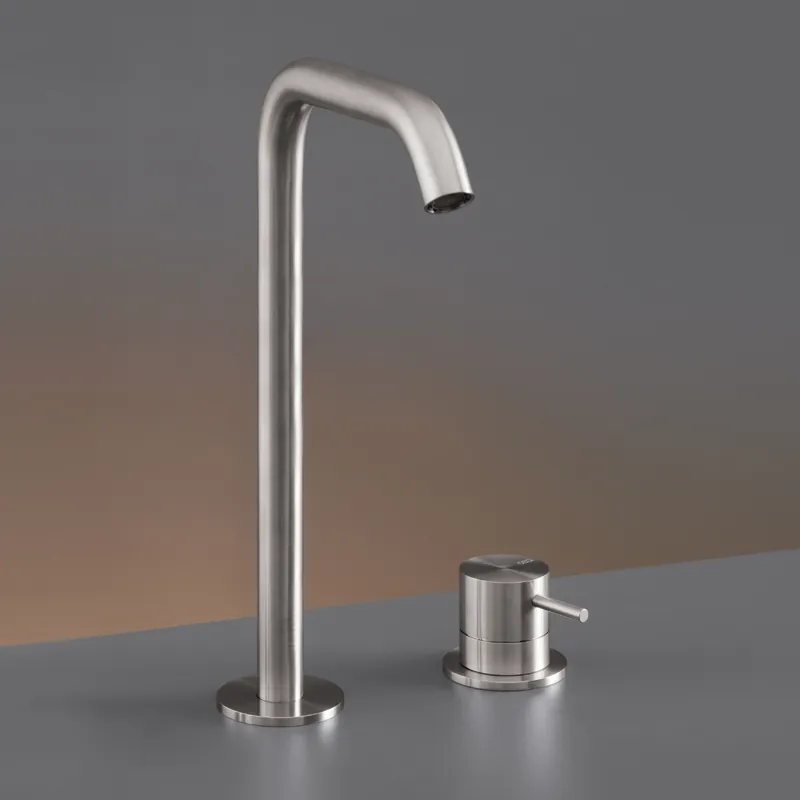 CEA Milo360 Bateria umywalkowa 2-otworowa z obrotową wylewką H28 cm Satin Stainless Steel MIL76S