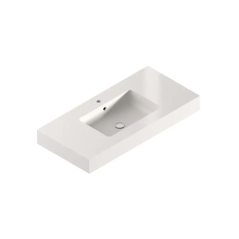 Cosentino Evita Q Umywalka z blatem na wymiar, niecka 51x41 cm biały EvitaQ5141