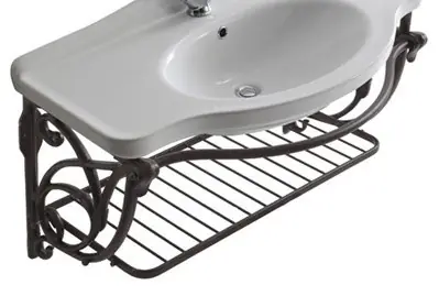 Galassia Ethos Stelaż podumywalkowy wiszący z półką i relingiem 95 cm postarzane Aluminium 8456
