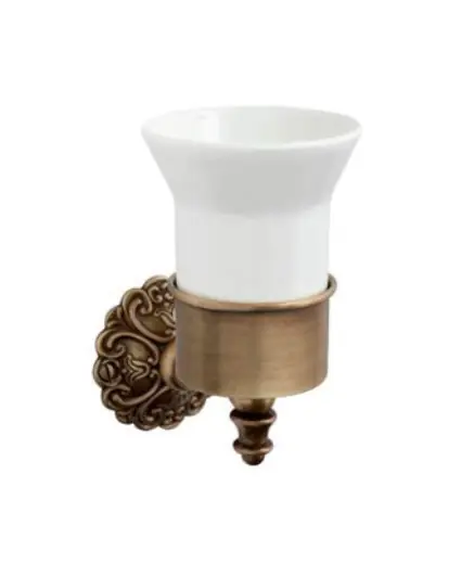 Gentry Home Ivy Kubek ceramiczny z uchwytem ściennym bronze 10747-B