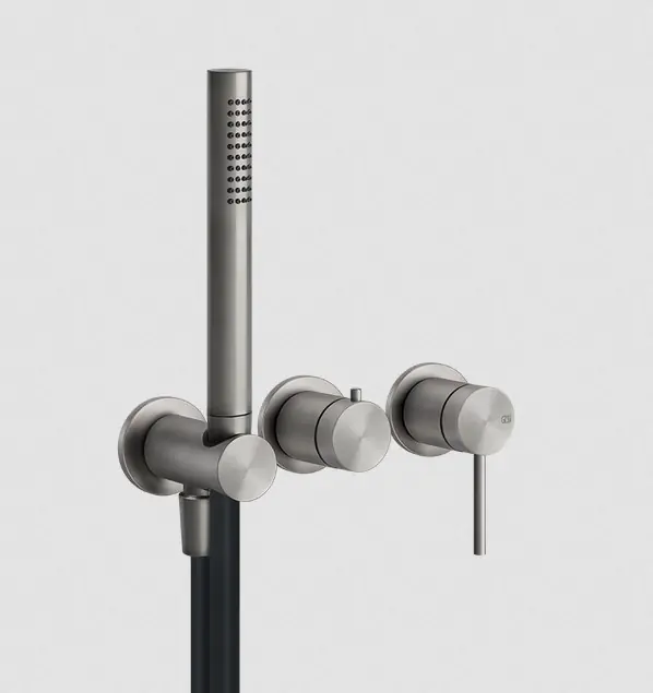 Gessi 316 Bateria prysznicowa ścienna element zewnętrzny steel brushed 54039.239