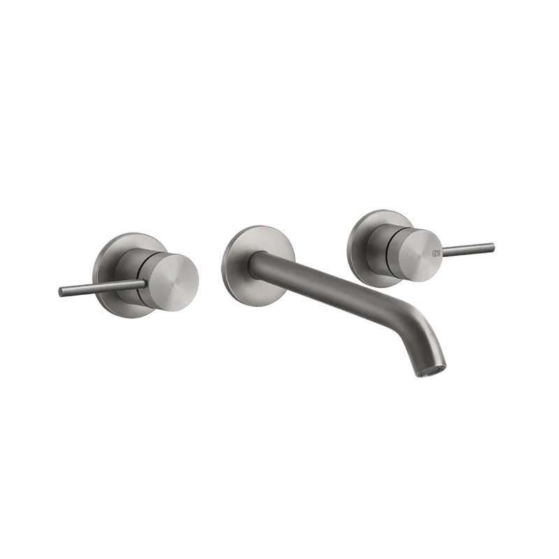 Gessi 316 Flessa Bateria umywalkowa 3-otworowa ścienna element zewnętrzny steel brushed 54094.239