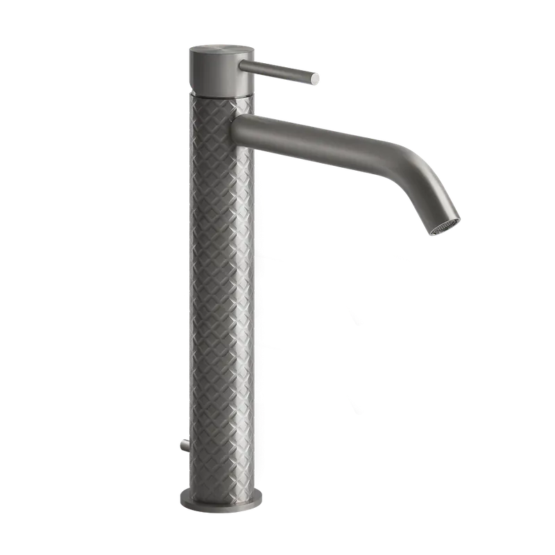Gessi 316 Intreccio Bateria umywalkowa jednootworowa z korkiem steel brushed 54103.239