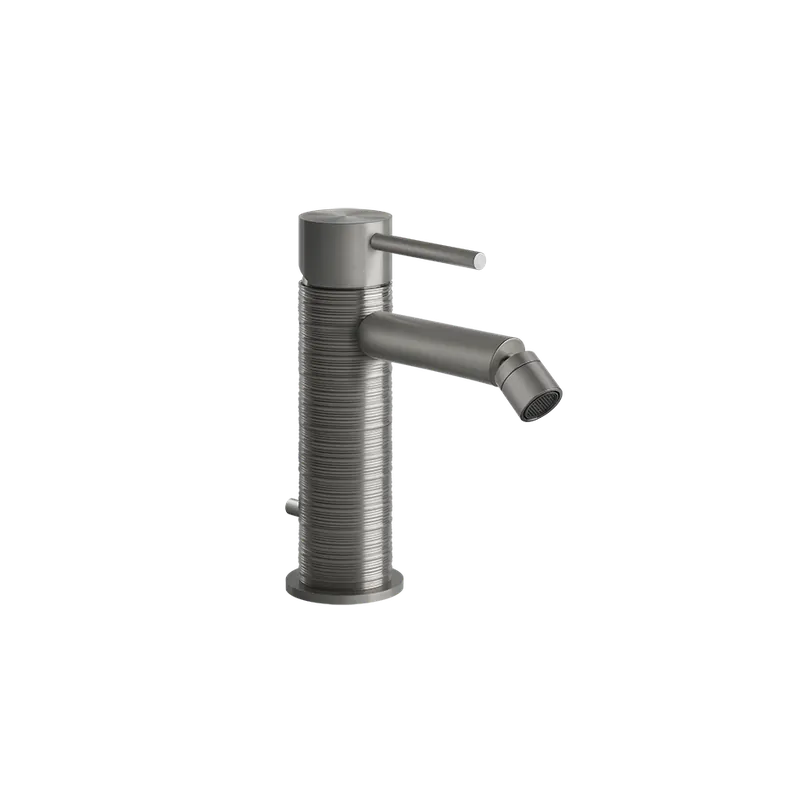 Gessi 316 Trame Bateria bidetowa jednootworowa z korkiem steel brushed 54307.239