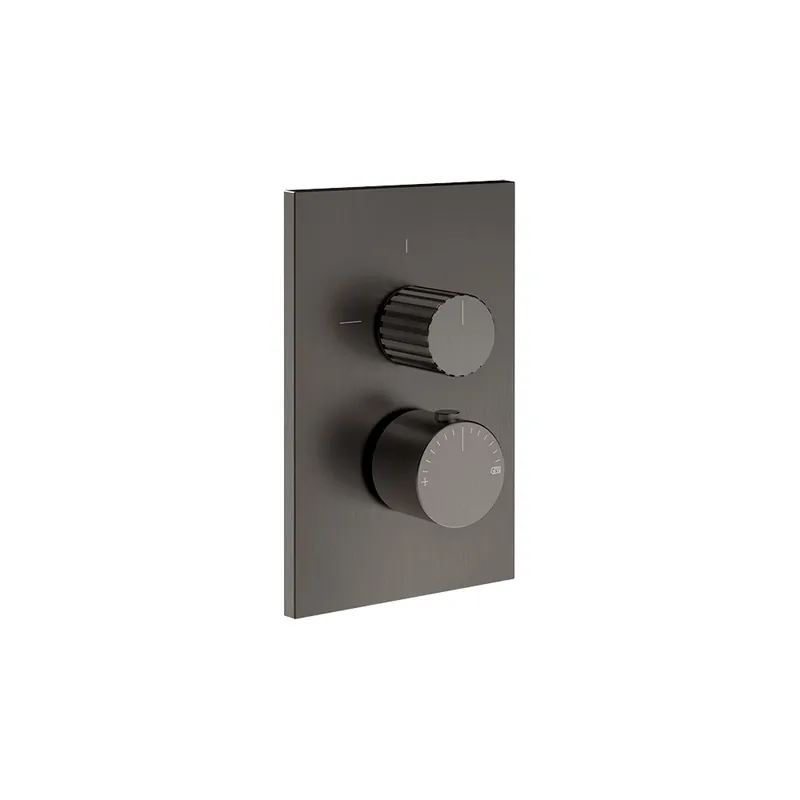 Gessi Incastri Bateria prysznicowa termostatyczna podtynkowa - element zewnętrzny Black Metal Brushed PVD 75133.707