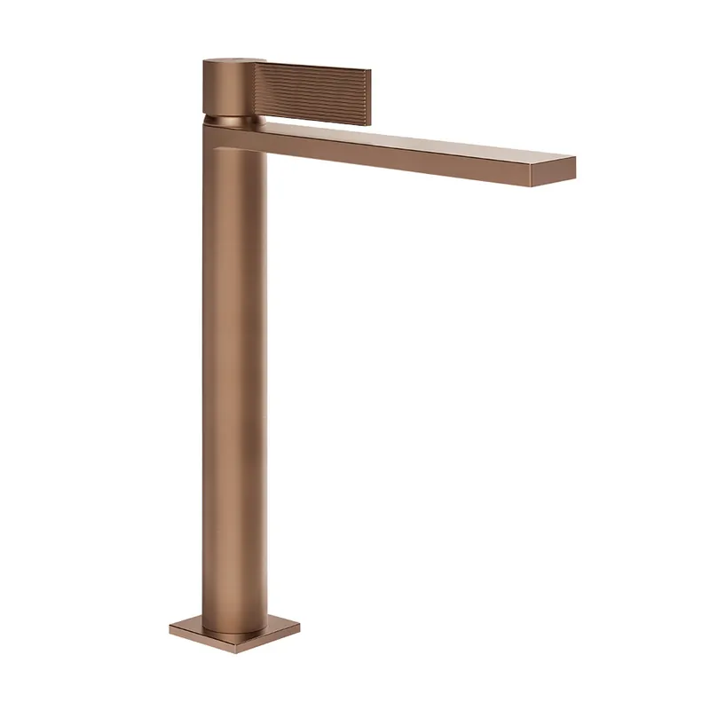 Gessi Inverso Rigato Bateria umywalkowa wysoka bez korka Copper Brushed PVD 73504.708