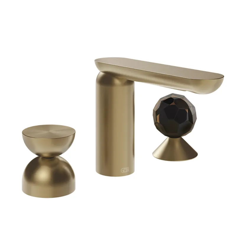 Gessi Perle Bateria umywalkowa 3-otworowa bez korka warm bronze brushed pvd/metal/murano sfaccettato 74928.726