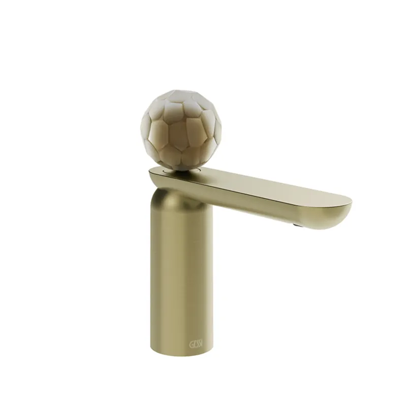 Gessi Perle Bateria umywalkowa z korkiem klik-klak brass brushed pvd/murano battuto 74451.727