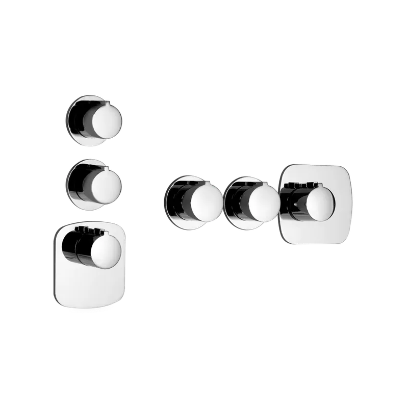 Gessi Tondo Bateria Wannowo-natryskowa termostatyczna podtynkowa Chrom 43234.031 / 43234031