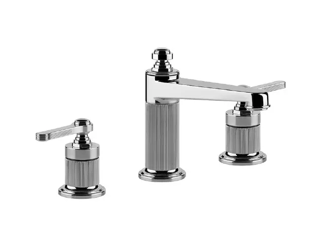 Gessi Venti20 Bateria umywalkowa 3-otworowa z korkiem średnia chrom 65012.031