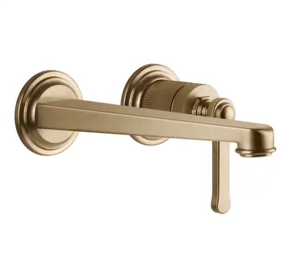Gessi Venti20 Bateria umywalkowa ścienna z wylewką 21,5 cm element zewnętrzny warm bronze brushed pvd 65089.726