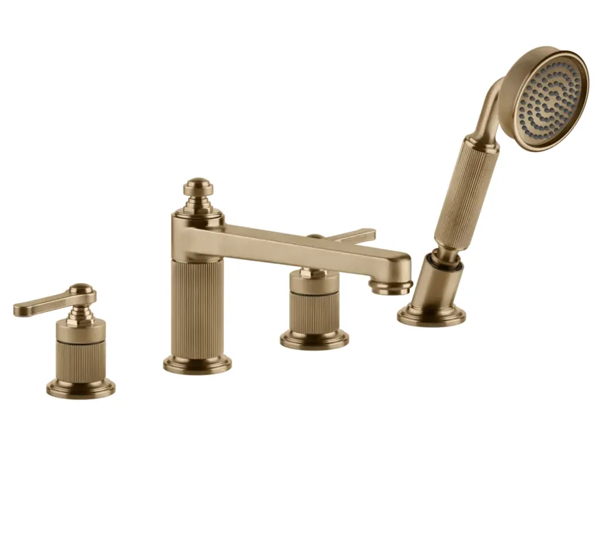 Gessi Venti20 Bateria wannowa 4-otworowa warm bronze brushed pvd 65045.726