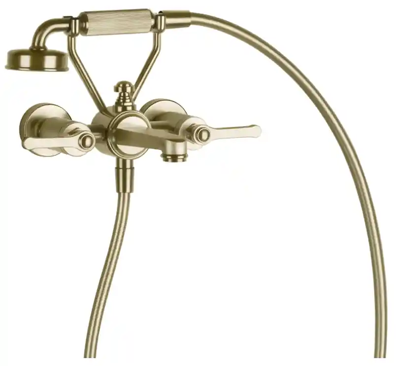 Gessi Venti20 Bateria wannowa ścienna z przełącznikiem wanna/prysznic brass brushed pvd 65113.727