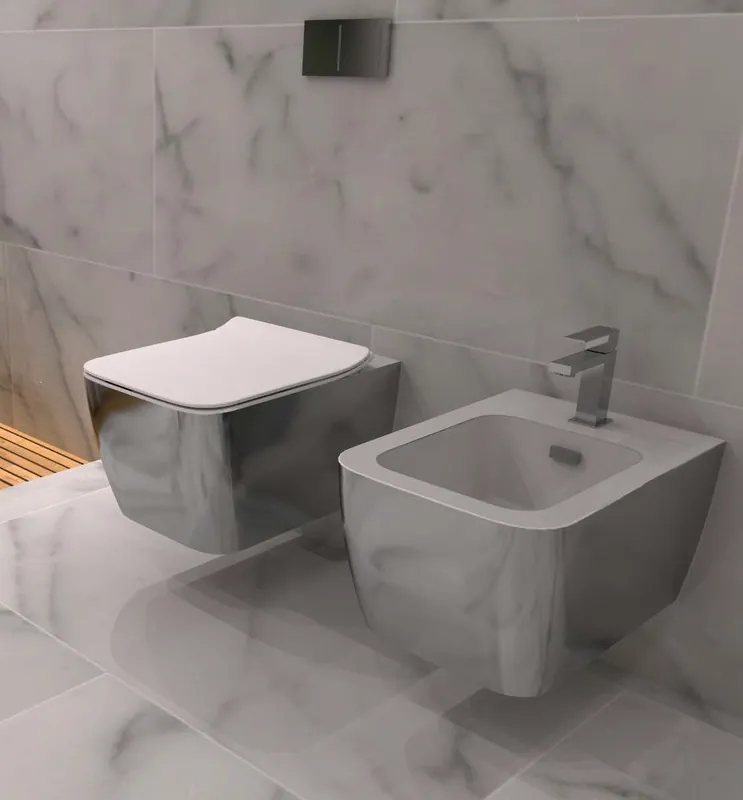 Hidra Faster Kiub Bidet ścienny White/Platinum KIW14.014