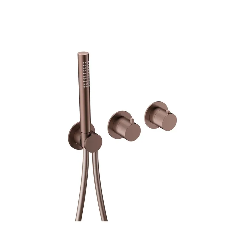 Hotbath Ace Bateria natryskowa termostatyczna podtynkowa, z dwoma zaworami i słuchawką prysznicową - element zewnętrzny Brushed Copper PVD AC071.BCP