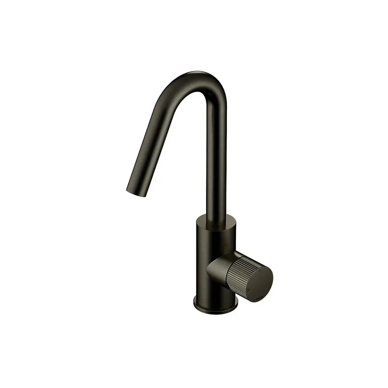 Hotbath Guy Row Bateria umywalkowa z obrotową wylewką Matt Black PVD GY004R.MBP
