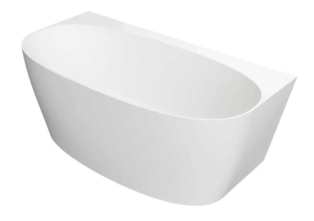 Inbalia Flores Wanna przyścienna 155x80 biały połysk z korkiem klik klak chrom BTWM00037C00G110I