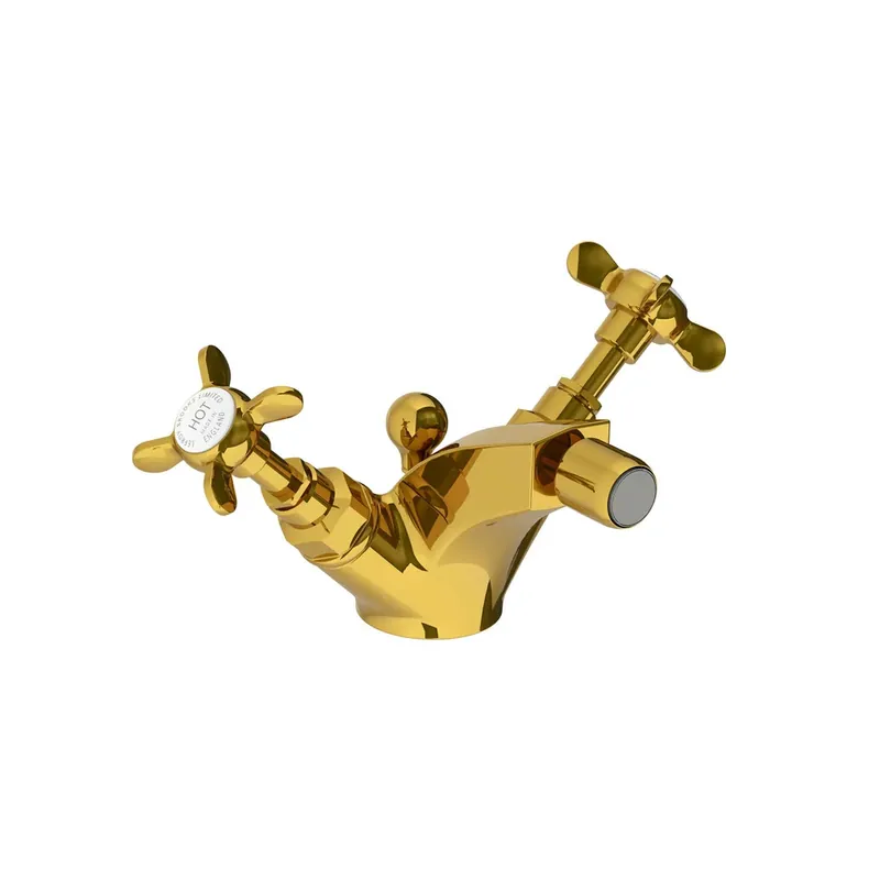 Lefroy Brooks Classic Bateria bidetowa z korkiem automatycznym Polished Brass LB1195PB
