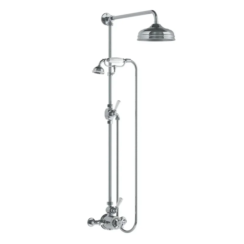 Lefroy Brooks Classic Bateria natryskowa termostatyczna ścienna z deszczownicą Ø 200 mm i zestawem prysznicowym Chrom GD8704CP