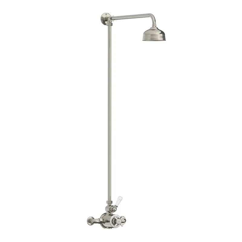 Lefroy Brooks Classic Bateria natryskowa termostatyczna ścienna z deszczownicą Ø 200 mm Silver Nickel GD8702NK