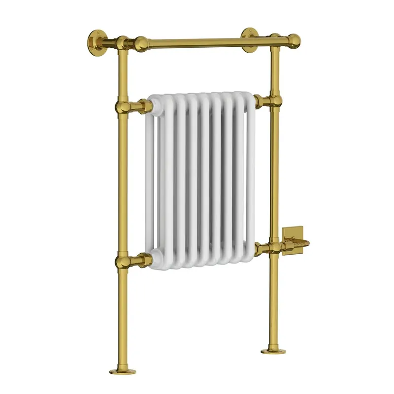 Lefroy Brooks Classic Grzejnik łazienkowy elektryczny 593x916 mm stojący Polished Brass LB3202PB-SE