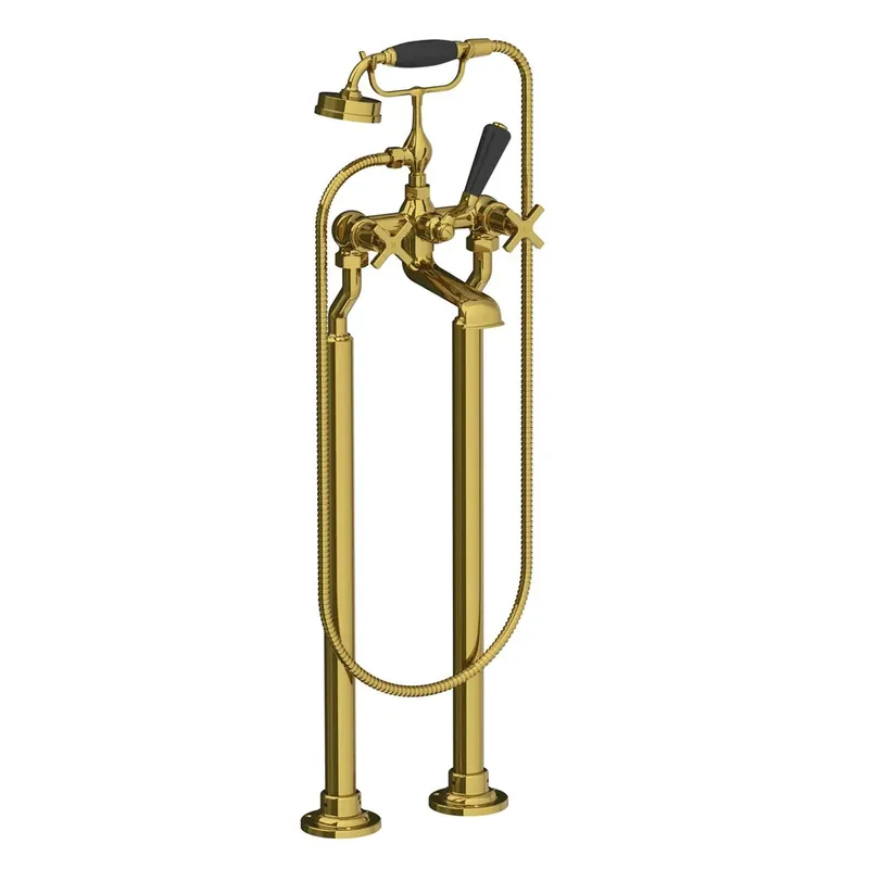Lefroy Brooks Mackintosh Bateria wannowa wolnostojąca z zestawem prysznicowym Polished Brass MH1144PB