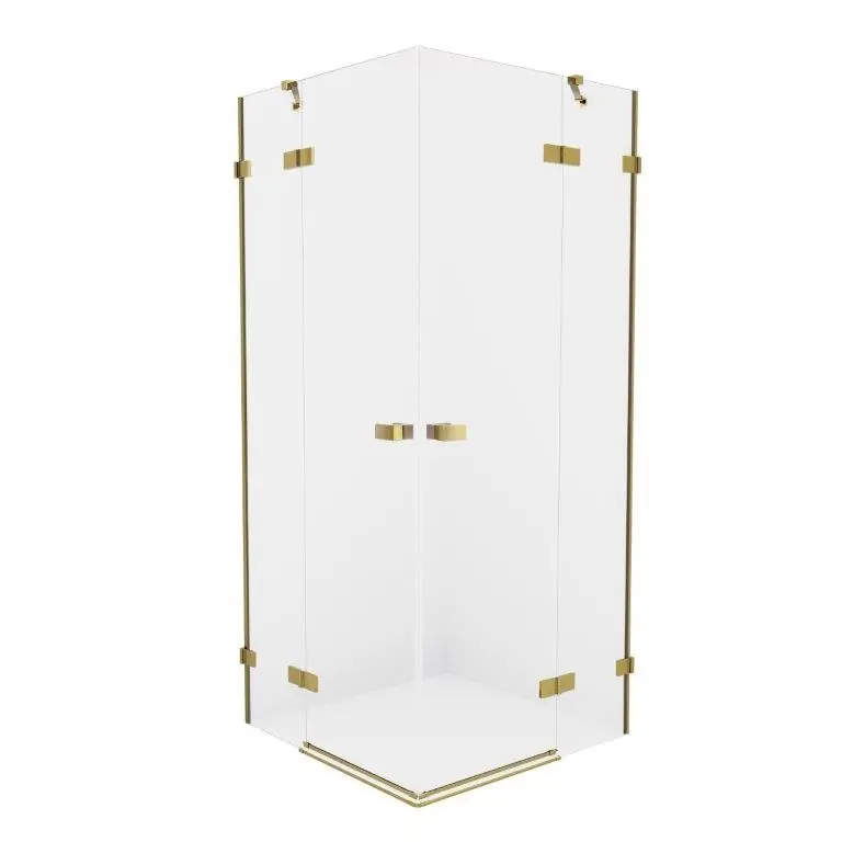 New Trendy Avexa Gold Kabina prysznicowa dwudrzwiowa 90x120x200 cm Złoty szczotkowany EXK-1783