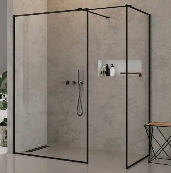 New Trendy New Modus Black Kabina Prysznicowa Walk-In z ramką dekoracyjną 170x120x200 cm czarna EXK-0127