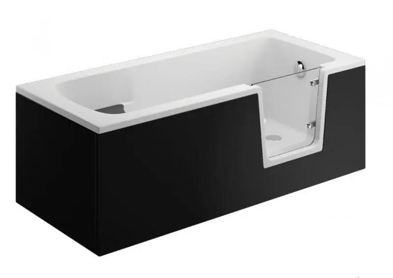 Polimat AVO Obudowa akrylowa do wanny panel przedni 180 cm czarny 00050