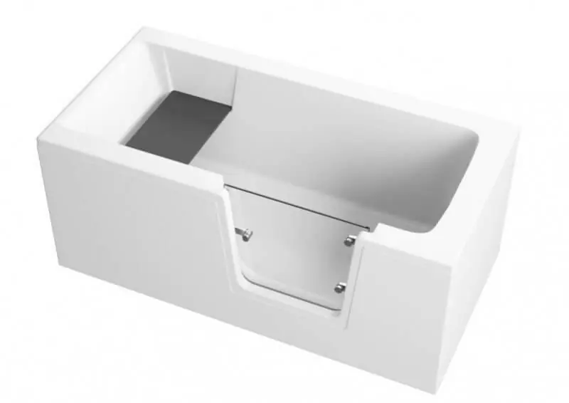 Polimat AVO Wanna przyścienna z drzwiami dla seniora 140x70 cm Biała 00306