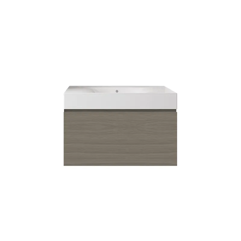 Rak Ceramika Zestaw DES Umywalka 81x46 biały połysk i Szafka UNO Joy grey elm SETDESUNOWH080EGY