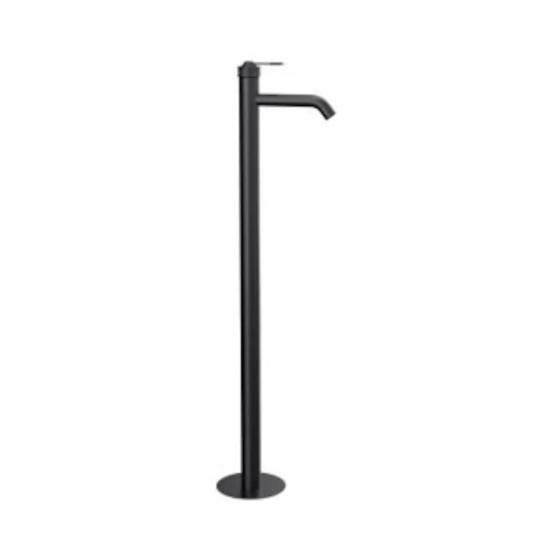 Remer Atelier Bateria umywalkowa wolnostojąca jednouchwytowa z korkiem automatycznym Brushed Black Chrome AL18CFP