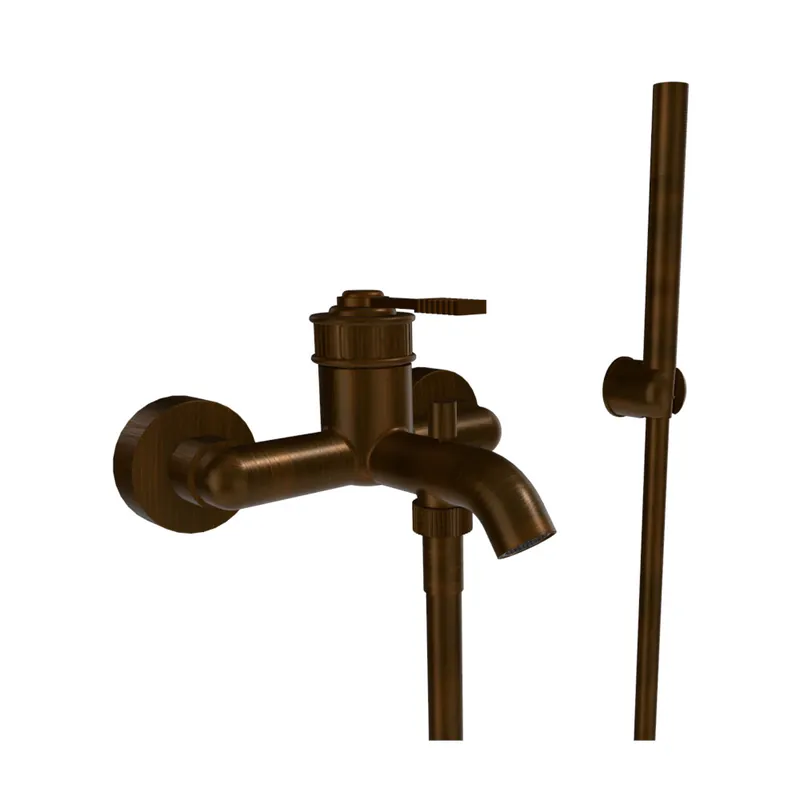 Remer Atelier Bateria wannowo-natryskowa ścienna z zestawem natryskowym Oil Bronze AL02BR
