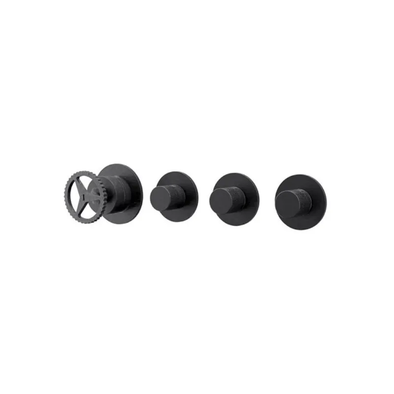 Remer Chrono Bateria wannowo-natryskowa podtynkowa 3-drożna - element zewnętrzny Brushed Black Chrome CH98D3PWBCFP