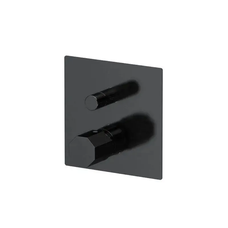 Remer Ottagono Bateria wannowo-natryskowa podtynkowa 2-drożna Brushed Black Chrome ON09HLCFP