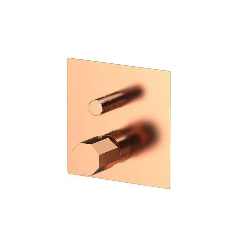 Remer Ottagono Bateria wannowo-natryskowa podtynkowa 2-drożna Brushed Copper ON09HLRP