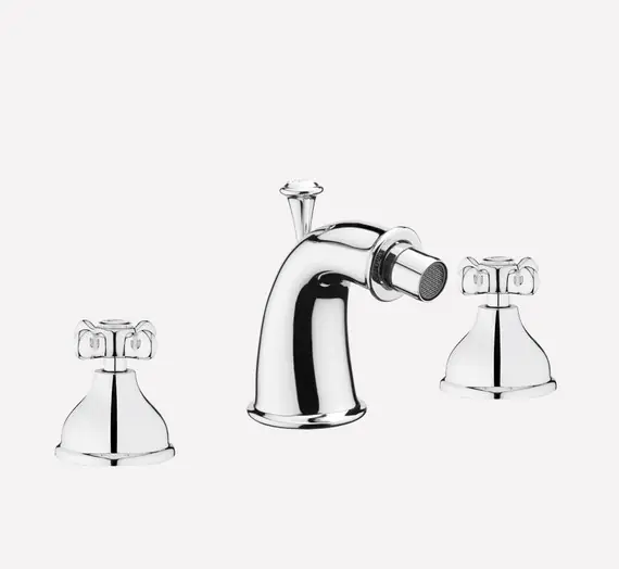 Webert Ottocento Bateria bidetowa 3-otworowa z korkiem klik klak chrom OT710202.015