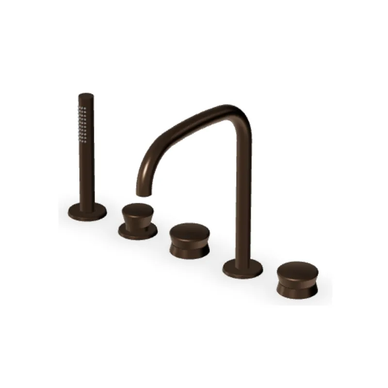Zucchetti Sablier Bateria wannowa 5-otworowa z wyciąganą słuchawką Brushed Chocolate PVD ZSL5519.XP21