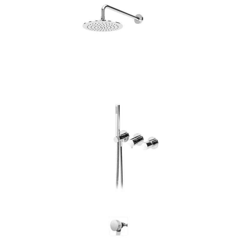 Bruma Adagio Bateria podtynkowa wannowo-natryskowa z deszczownicą Ø 250 mm i słuchawką prysznicową oraz napełnianiem przez przelew Chrom 1933520CR