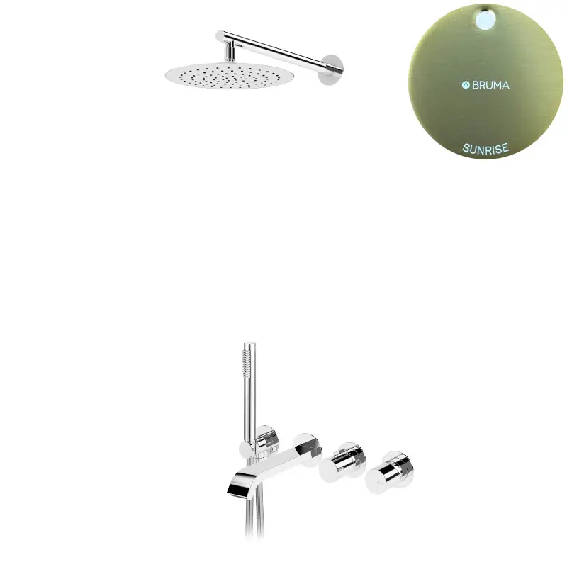 Bruma Avalon Bateria wannowo-natryskowa podtynkowa z deszczownicą Ø 250 mm i słuchawką prysznicową Sunrise 1893031SR