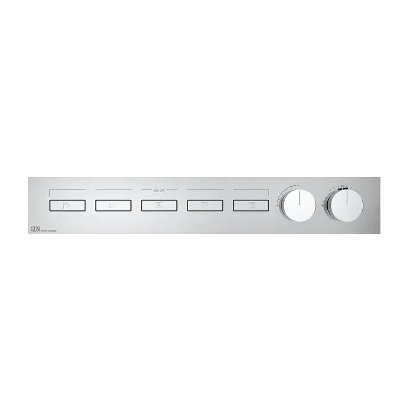 Gessi Hi-Fi Części zewnętrzne do mieszacza termostatycznego dla pięciu odrębnych funkcji, z przyciski włączania/wyłączania Chrom 63018.031