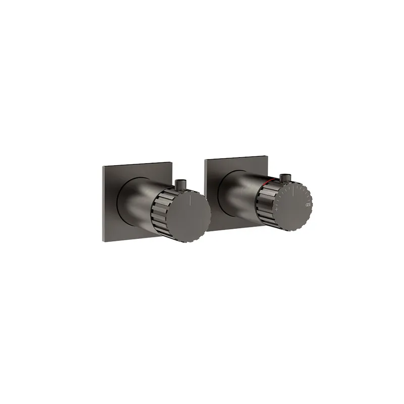 Gessi Incastri Bateria prysznicowa termostatyczna podtynkowa - element zewnętrzny Black Metal Brushed PVD 75132.707