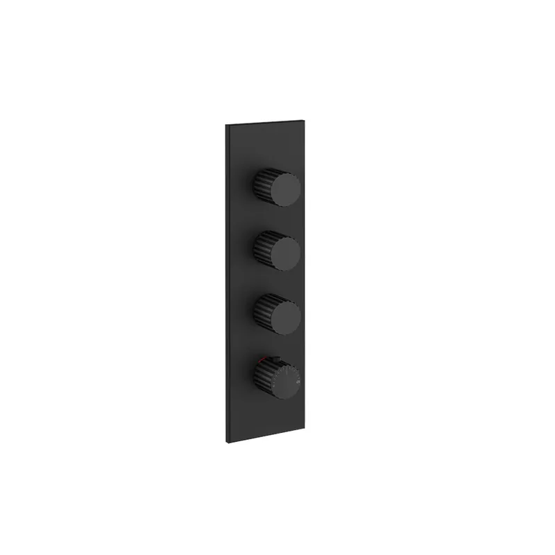 Gessi Incastri Bateria prysznicowa termostatyczna podtynkowa 3-drożna - element zewnętrzny Matte Black 75316.299