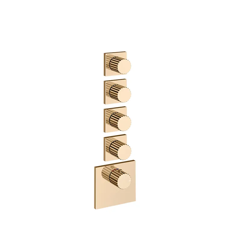 Gessi Incastri Bateria prysznicowa termostatyczna podtynkowa 4-drożna - element zewnętrzny Warm Bronze PVD 75308.735